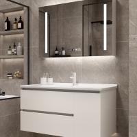 Ambiente Amigável Banheiro Pintado Vanity Unidade 800mm Espelho iluminado