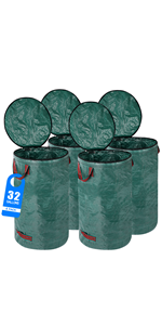 Heavy Duty Home and Yard Waste Bag 48-Gallon Woven Polypropylene, Reusable Lawn and Leaf Garden Bag with Reinforced