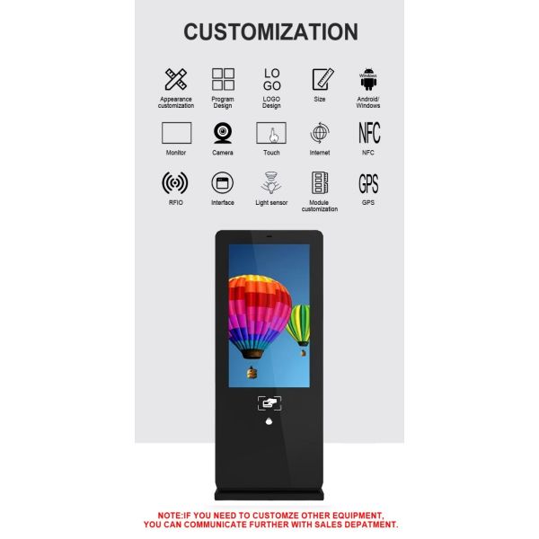 65 inch vertical screen lightning protection and anti-theft outdoor multimedia advertising machine