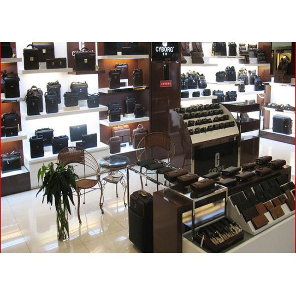 Boutiques Bag Shoe Store Display Shelves Luxury Wooden Customized Size