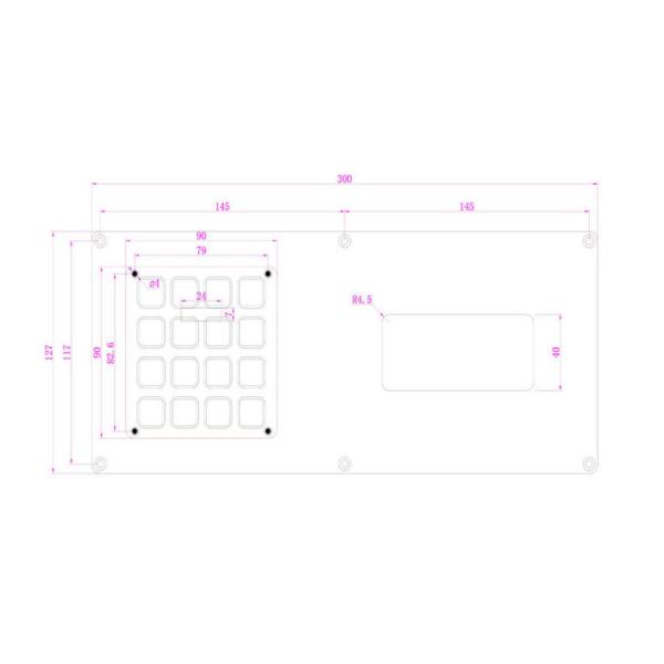 Silver Customized Stainless Steel Keyboard With Led Screen For Machinery Equipment