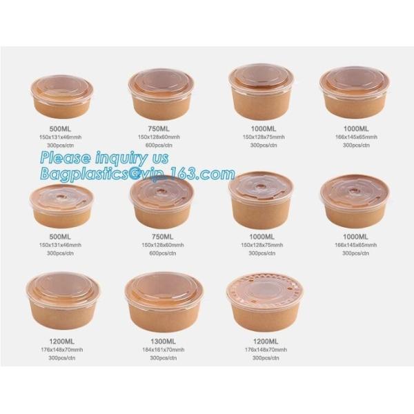 Eco Friendly, Oil Resistant, Salad Soup Rice Noodles Bowl, Bamboo Pulp, Disposable, Kraft Paper Bowl Lid