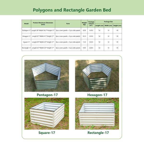 Light Green Large Galvanized Raised Garden Beds 2*2*0.3Ft Eco Friendly