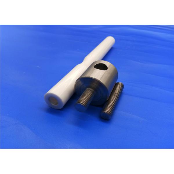 Advanced Zro2 Zirconia Ceramic Rod / Plunger Rod With Stainless Steel Threaded