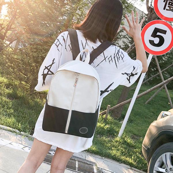 Schoolbag nansen is wearing a small fresh canvas backpack for high school students in ulzzang, harajuku