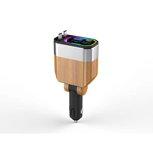 DC12V - 24V Max 5.0A Cargador de automóvil súper rápido con cables extensibles para dispositivo digital