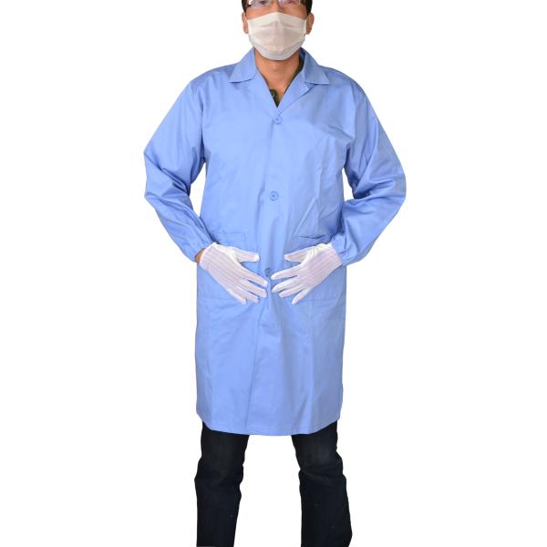 Coverall лаборатории полиэстера ESD анти- статической одежды полиэстера ESD одежды чистой комнаты проводной