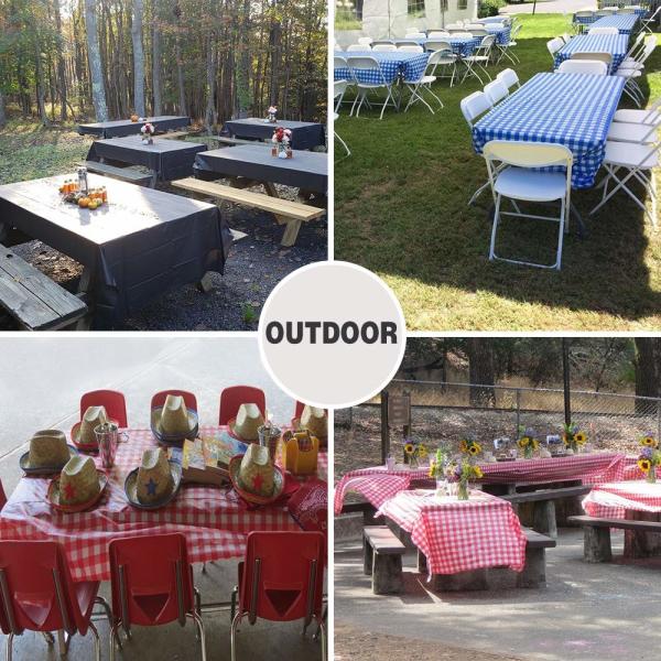54 inch x 108 inch Premium Plastic  Tablecloth Rectangle Waterproof  Heavy Duty Table Cover