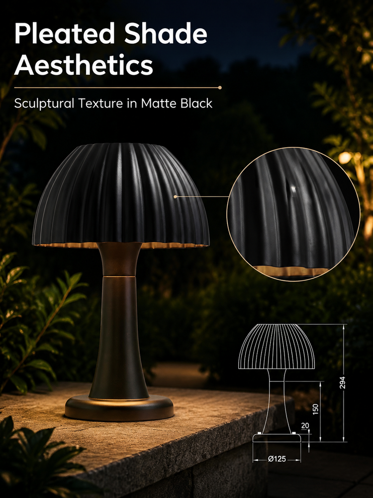 Outdoor LED Bollard Light 12W IP65 Mushroom Garden Pillar Lamp 3000K for Patio Pathway