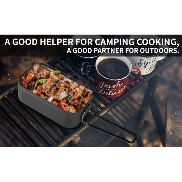 Mess Tin Camping Bento Box ornaments Camping Cookware Kit Lunch Container Steaming Rack Set with Storage Bag Picnic