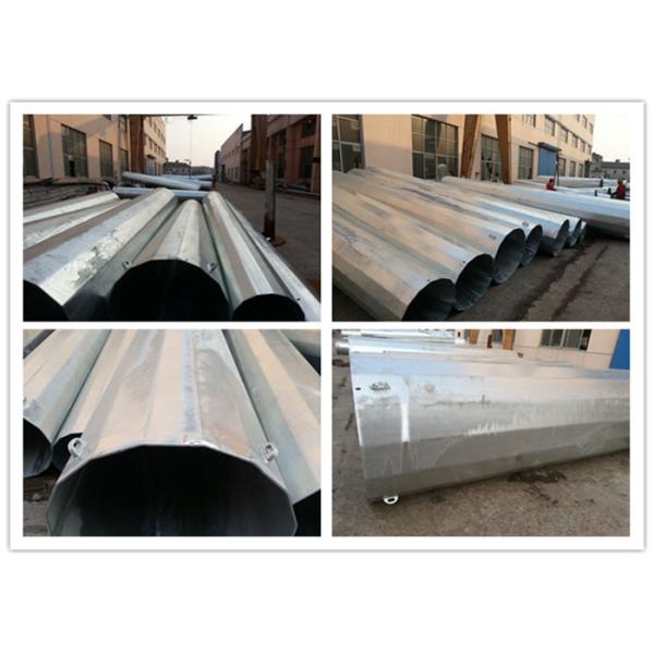 69kv Galvanized Steel Pole , Electric Power Poles With And BV Certificate