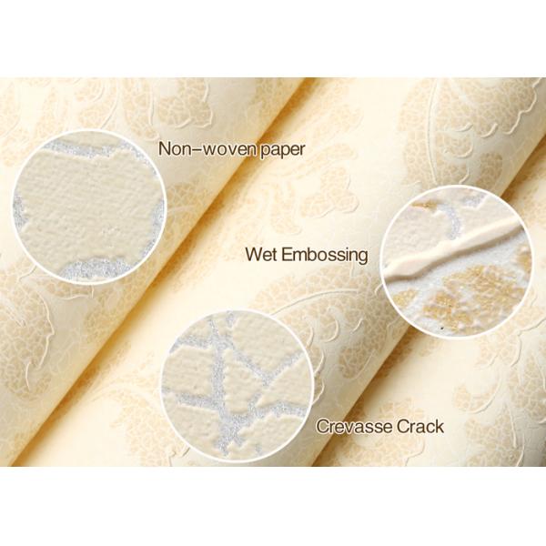 European Vintage Style Wallpaper With Wet Embossing , Non - Woven Materials