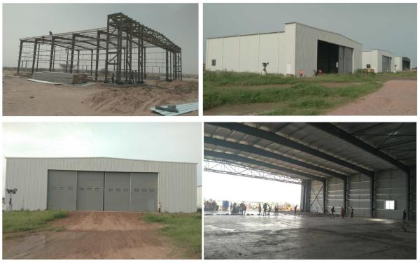 Hurricane Resistant High Strength Pre Engineered Metal Structure Warehouse Hangar