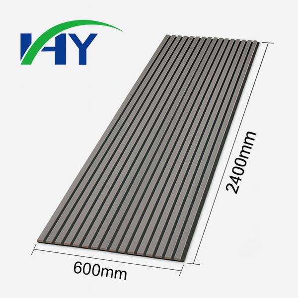 Aesthetic Gray EV Twill Slatted Wood Acoustic Panels For Renovation