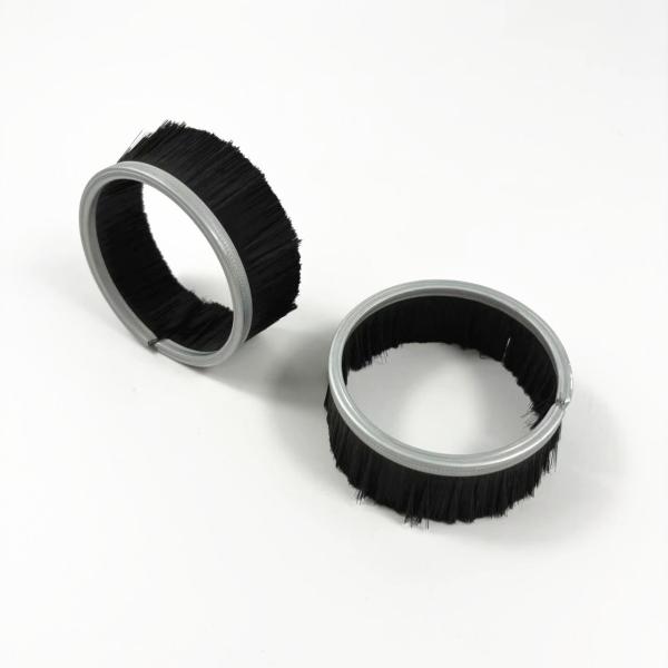 Nylon Cup Brush Steel Channel Formed Dust Collection Hood Brushes For CNC Machines