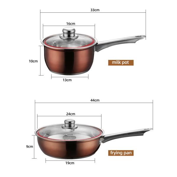 Бак кухни фабрики оптовый устанавливает варить баки и Cookware наборов нержавеющей стали лотков устанавливает со стеклянной крышкой
