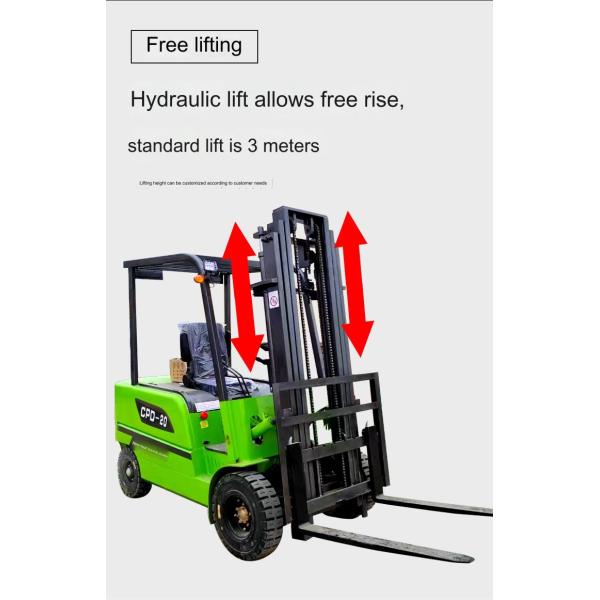 AC Controller Electric Forklift 2 Ton Load Capacity 3m-6m Lifting Height And Solid Tires