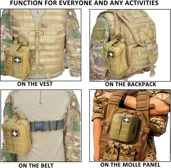 1000D Molle Ifak Pouch Rip Away, Tactical Tear Away Medical Pouch Empty, ornaments First Aid Pouch Bag Only for Camping