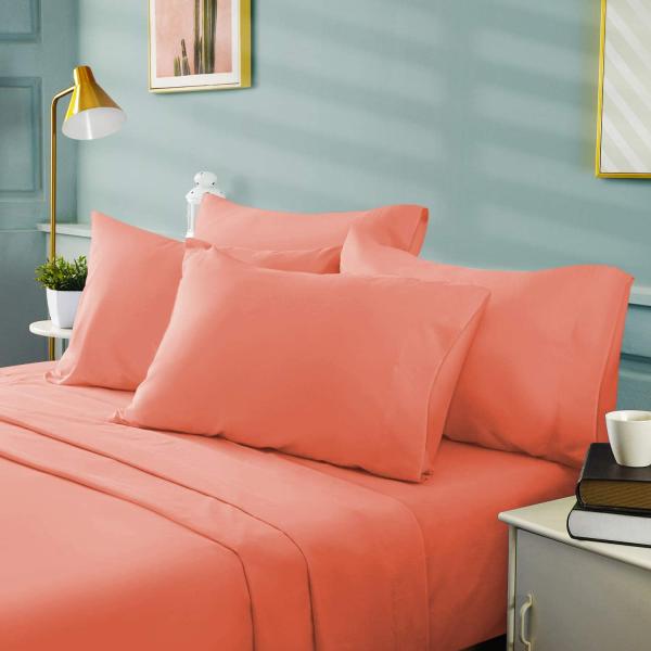 Bamboo 2200 Series 6pcs Brushed Microfiber Bed Sheet Set without Filling for Hotel