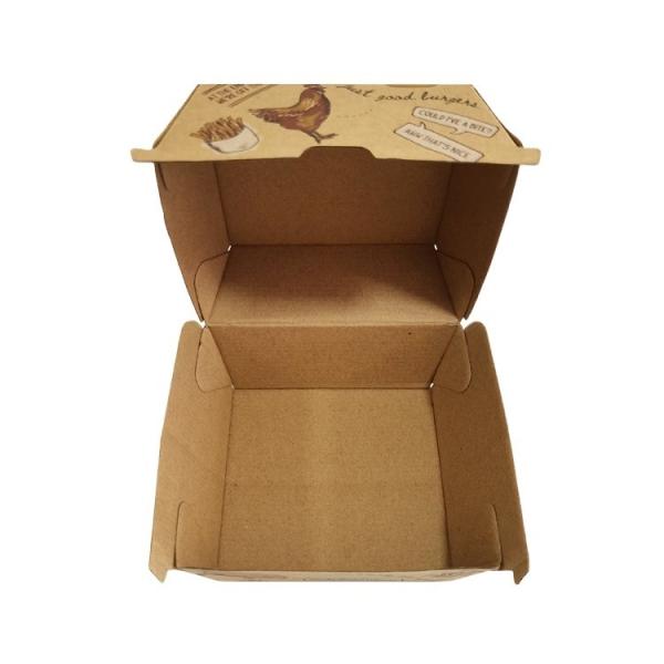 Recycled Corrugated Fast Food Gourmet Burger Packaging Box Eco Friendly