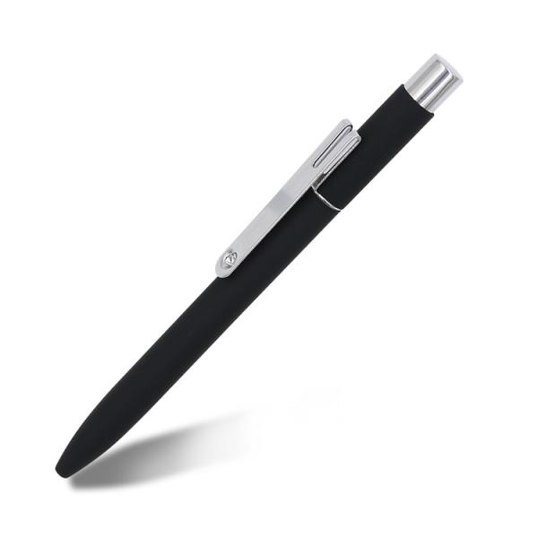 Soft Rubber Colorful Aluminum Business Ballpoint Pen Retractable Ball Pen With Customized Logo