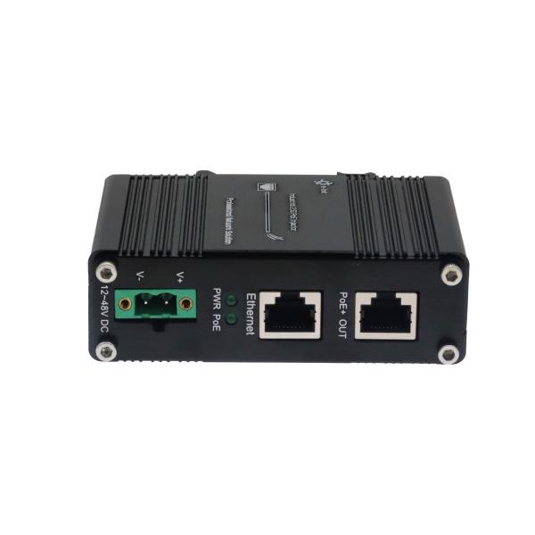 Inyector industrial PoE+ robusto de 12 ′′ 48V 2.5G con salida de 30W