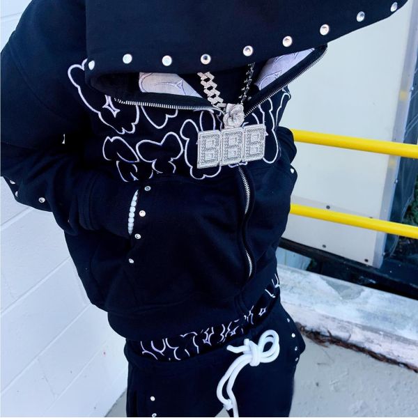 Wholesale Unisex Streetwear Tracksuit Cotton Baggy Oversized Blank Plain Sweatsuit Flared Sweatpants and Pullover Hoodie Sets