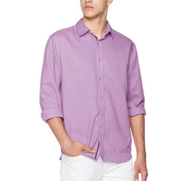 4 Seasons Cotton Mens Casual Linen Shirts Lightweight Long Sleeve