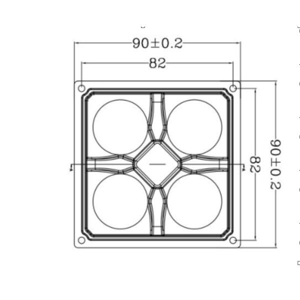 90x90mm 5050 Led Optical Lens 60 Degree SMD Led Lens