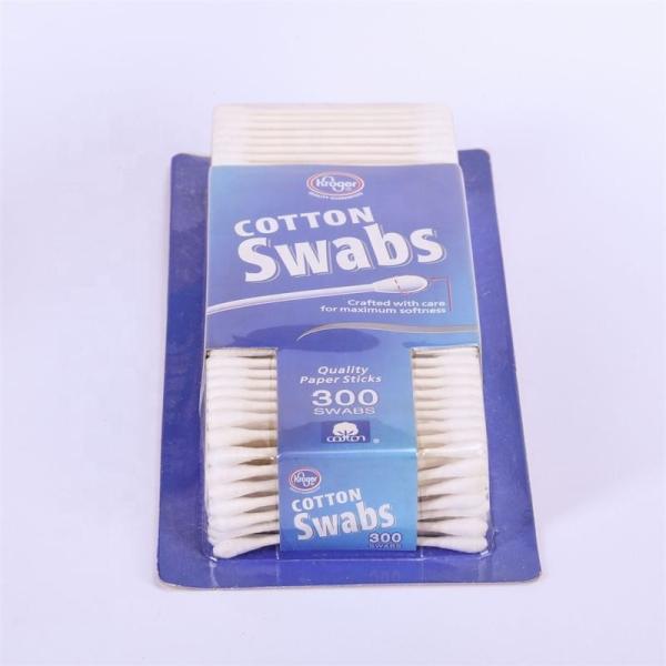 Cotton Swabs Cotton Buds Quality Paper Sticks 100% Pure Natural Cotton Head In Blister Card