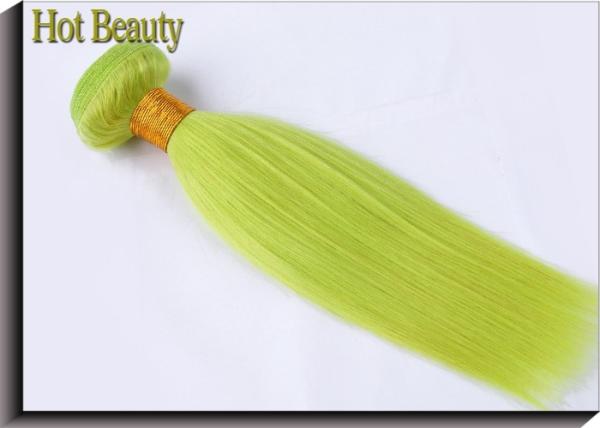 Fluorescent Green Virgin Human Hair Extensions No Shedding 100g / Pack