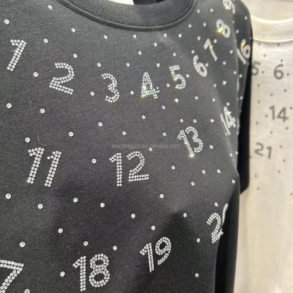 Oversized Vintage Heavyweight Rhinestone T Shirt Black For Men Women'S Custom 100% Cotton 260Gsm