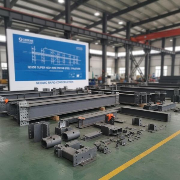 High Rise Prefabricated Steel Frame Houses Prefab Commercial Metal Buildings Seismic