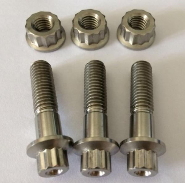 Natural Finish GR5 Grade Titanium Bolt M8 x1.25x 32MM 12 Point Flange Bolt for Chemical Plants
