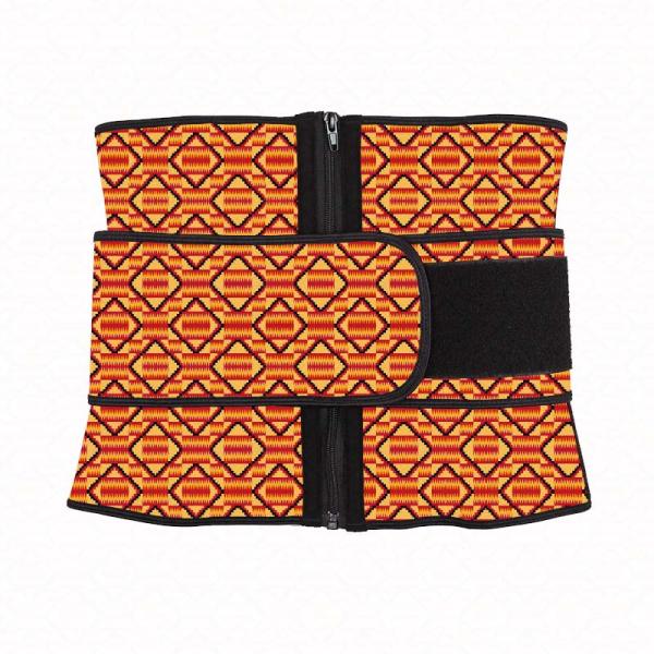 Sweat Fit Adjustable Waist Trimmer Kente Cloth Everyday Waist Cincher