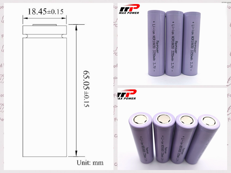 3350mAh 3,7 18650 клетка силы разрядки литий-ионного аккумулятора 6.5A вольта