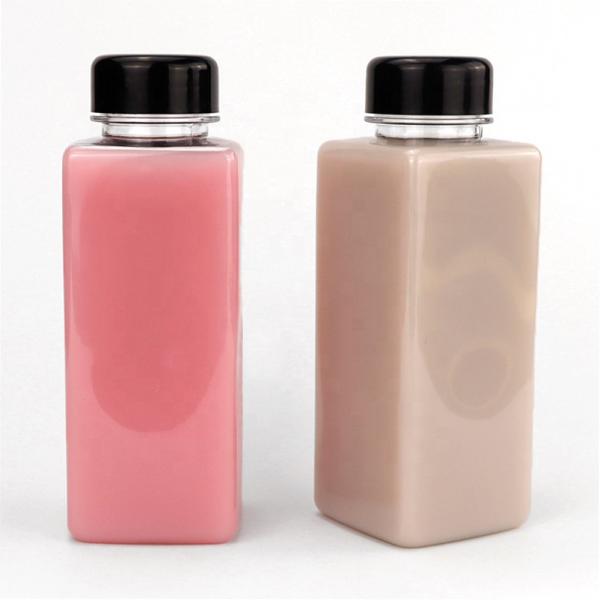 Wide Mouth 2 Oz Square Plastic Bottles Portable Fresh Juice Bottles