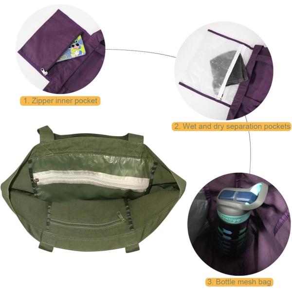 Bolsas deportivas de algodón de color verde grandes y duraderas bolsas personalizadas con zapatos bolsillo de compartimiento