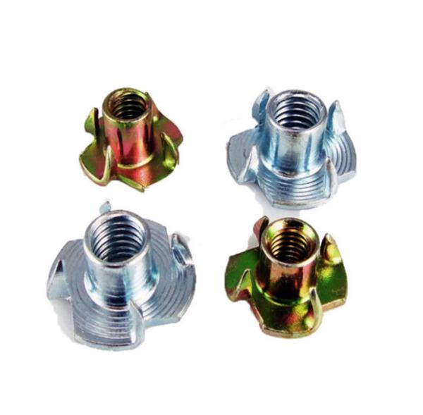 Custom Wood Thread Insert T Nuts Slot Drop In T Nut Stainless Steel Four Claw Tee Nut