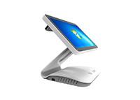 Full Flat POS System PC Fanless Design White ColoR Durable Sturdy Base