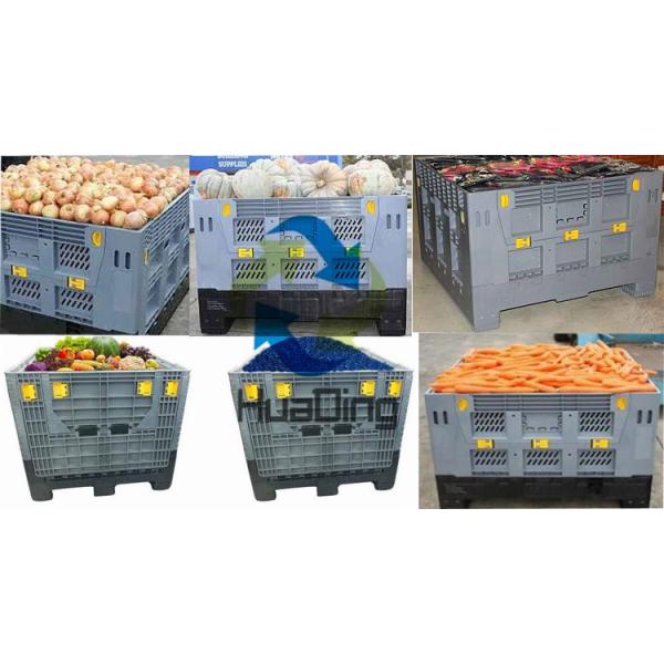 Large foldable collapsible plastic virgin HDPE industry pallet box