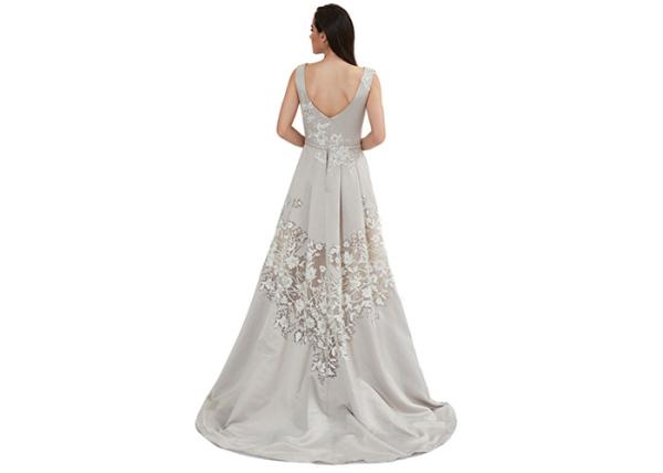 Deep V Neck Soft Forging Fabric European Wedding Dresses Sweep Train Design