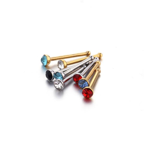 USA hot selling white zircon gold plated nose ring nose stud body piercing jewelry