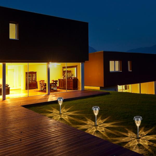 O jardim posto solar do material de vidro do ABS ilumina a decoração do gramado do jardim IP65