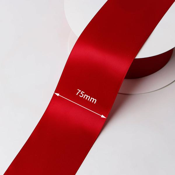 Sublimation Polyester Satin Ribbon 75mm in Striking Red for Custom Printing