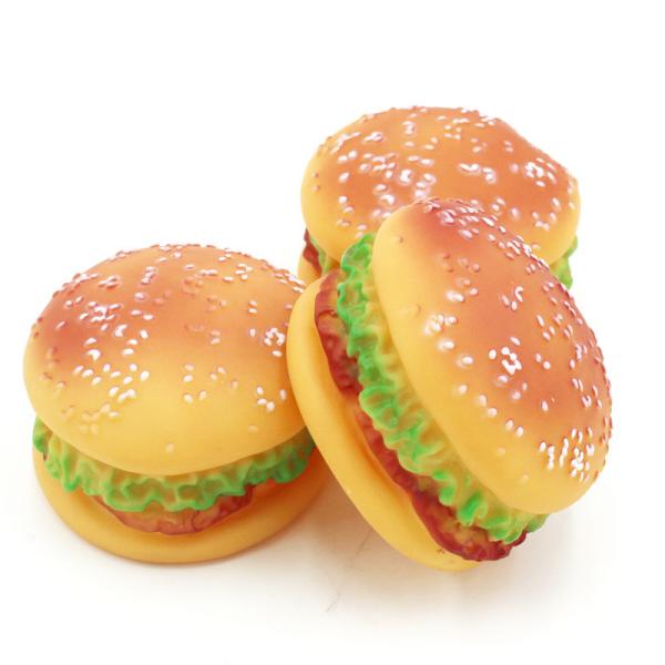 Interactive Burger Squeak Toy - Safe and Fun Chew Toy for Pets - Ideal for Cats and Dogs
