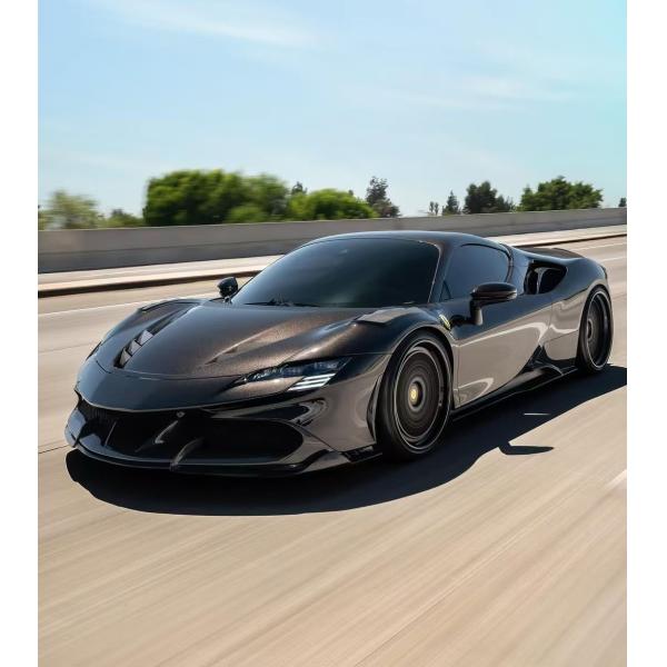 SF90 Ferrari Carbon Fiber Body Kit 1016 Style Front Lip Air Intake Black Spoiler Fender
