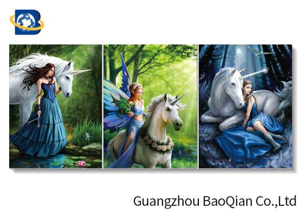 Beautiful Wall Hanging Picture Of Beautiful Girl And Animal With Frame 30x40cm Size