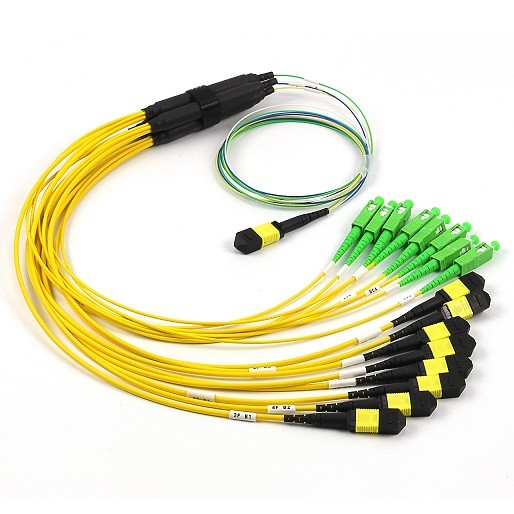 SM G657A 4 вырезает сердцевина из MPO MTP к кабелю разветвителя Splitter 1x8 для привязывать центра данных
