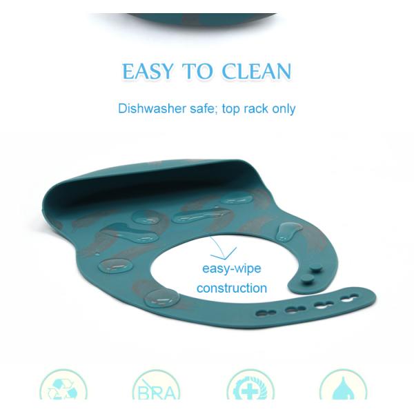 Easily Wipes Crumb Catcher BHD Customized Waterproof Bibs For Toddlers